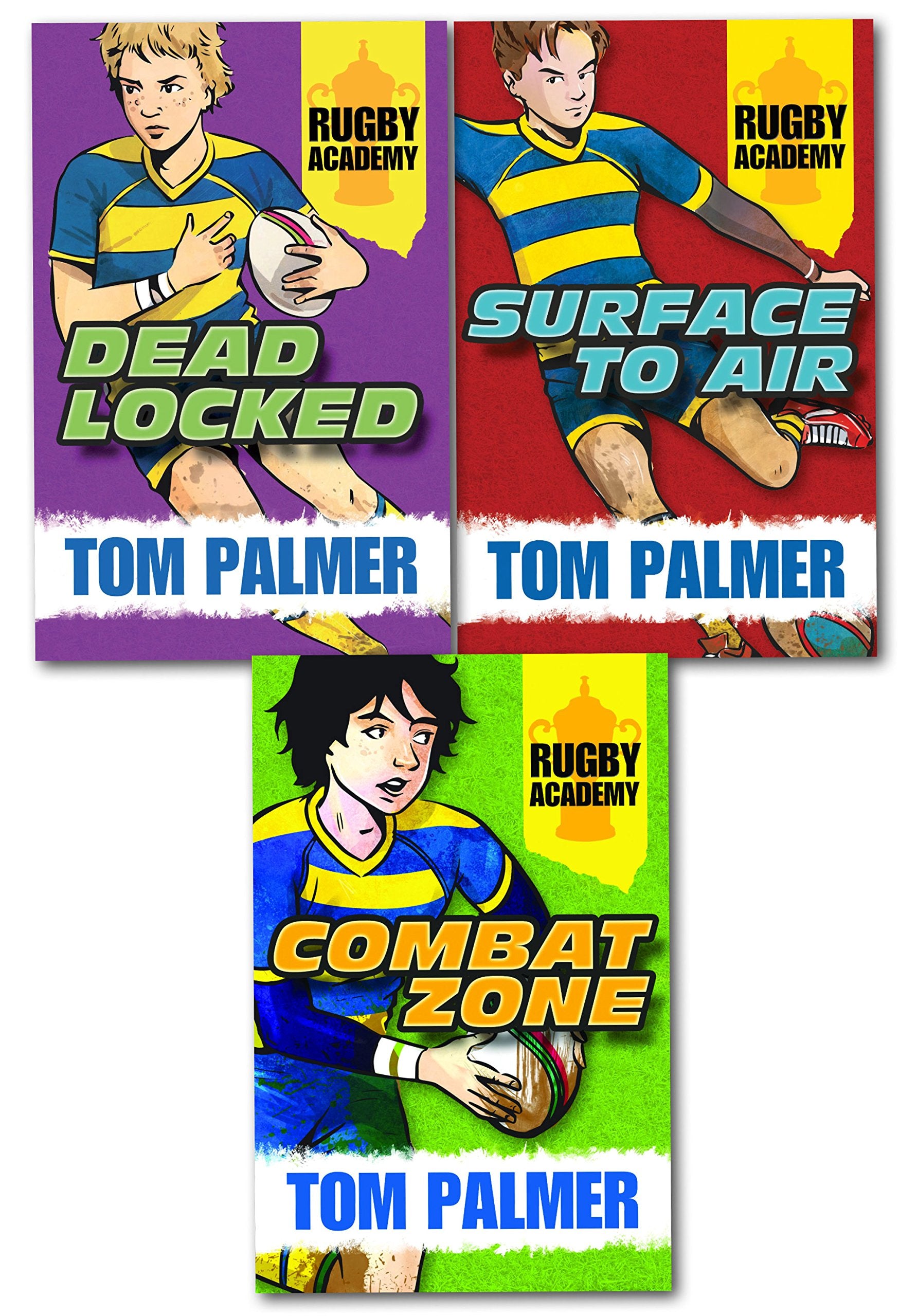 Rugby Academy Tom Palmer Collection 3 Books Set Children Dyslexia Friendly (Dead Locked, Surface to Air, Combat Zone) Books