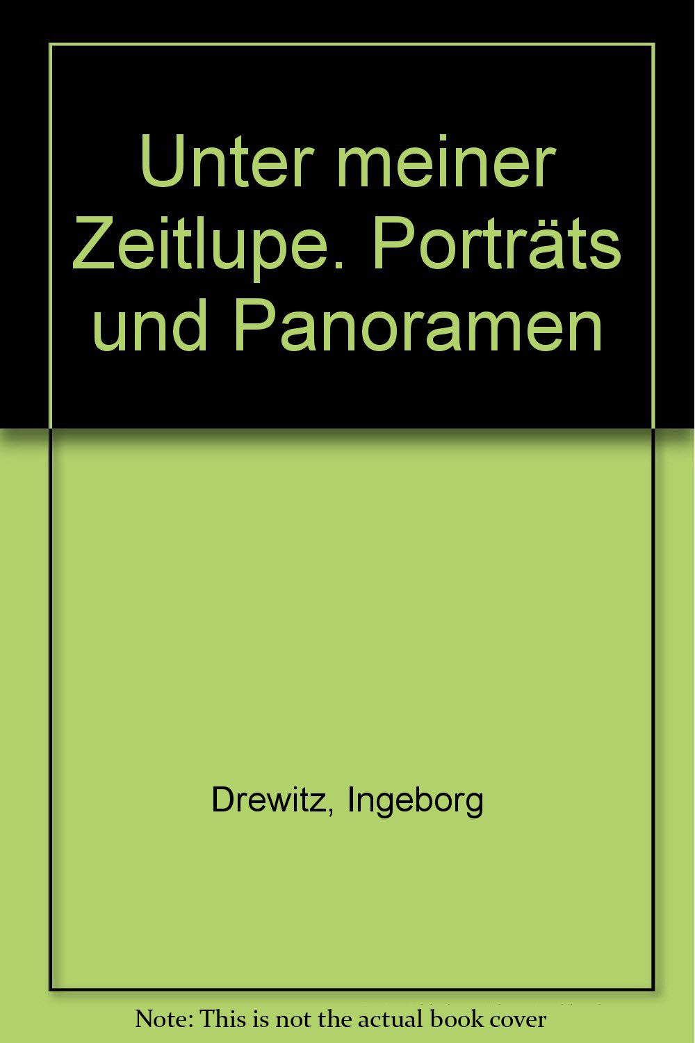 Unter meiner Zeitlupe. Porträts und Panoramen Books