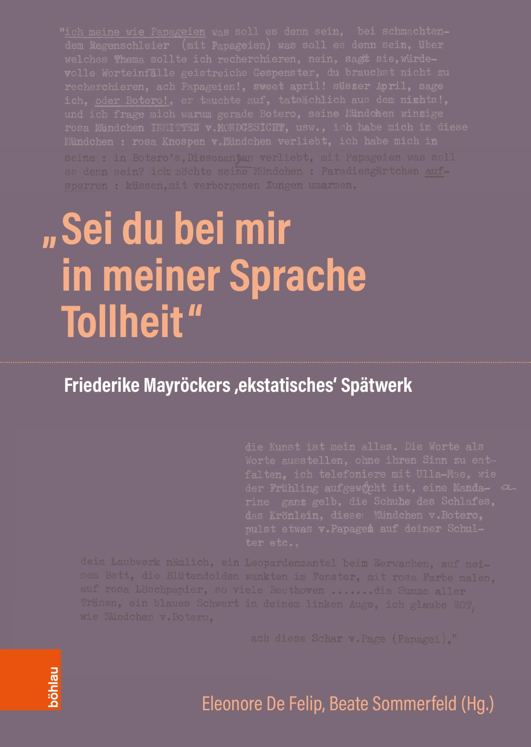 "Sei du bei mir in meiner Sprache Tollheit" Poetry