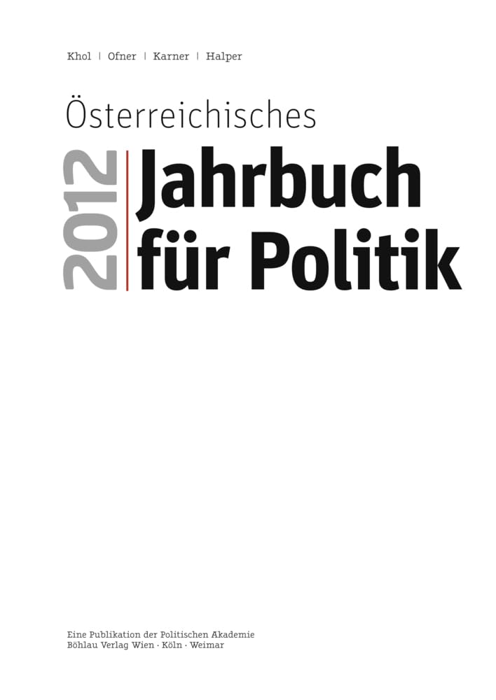 Österreichisches Jahrbuch für Politik 2012 Law