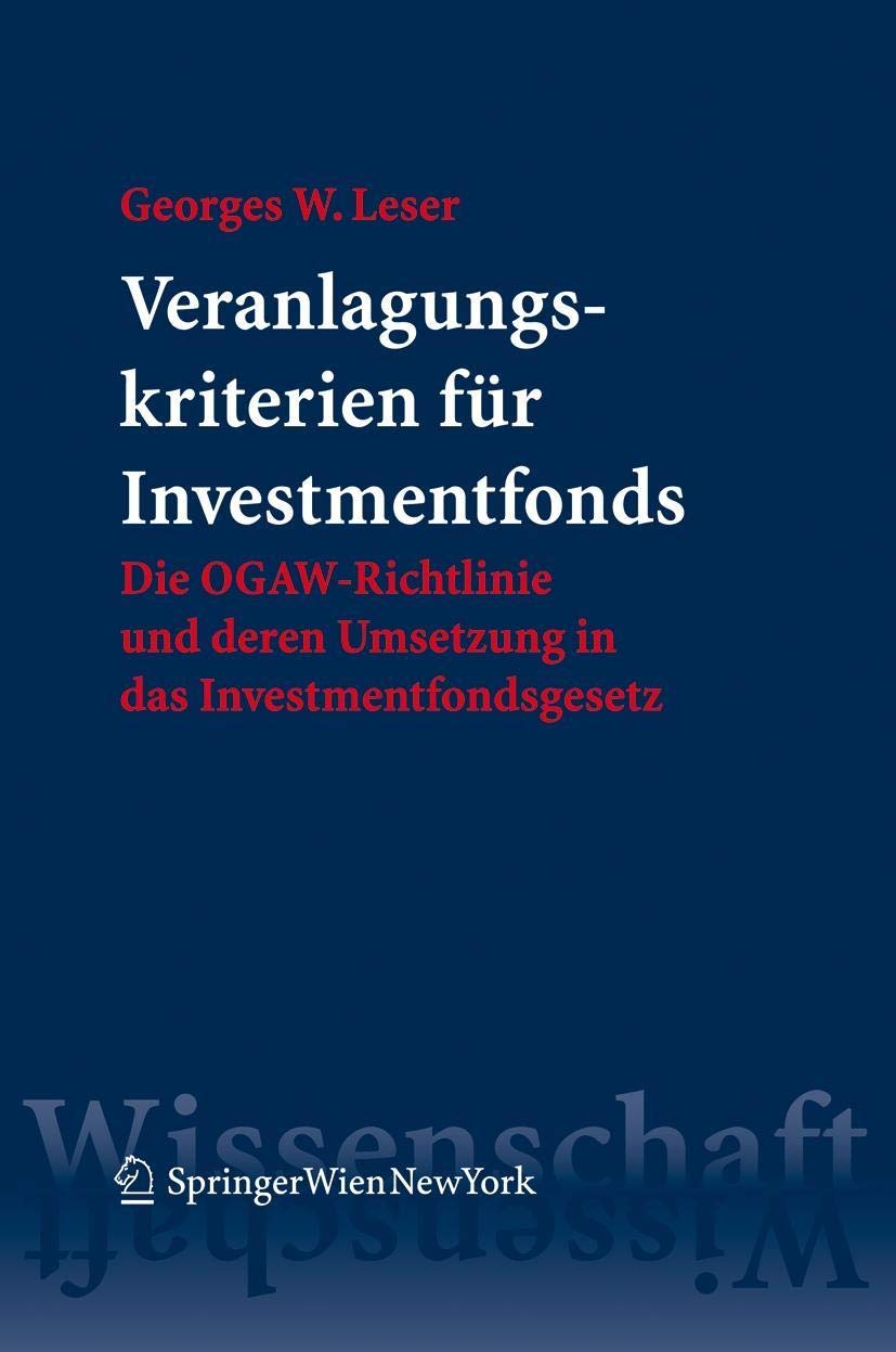 Veranlagungskriterien für Investmentfonds Law