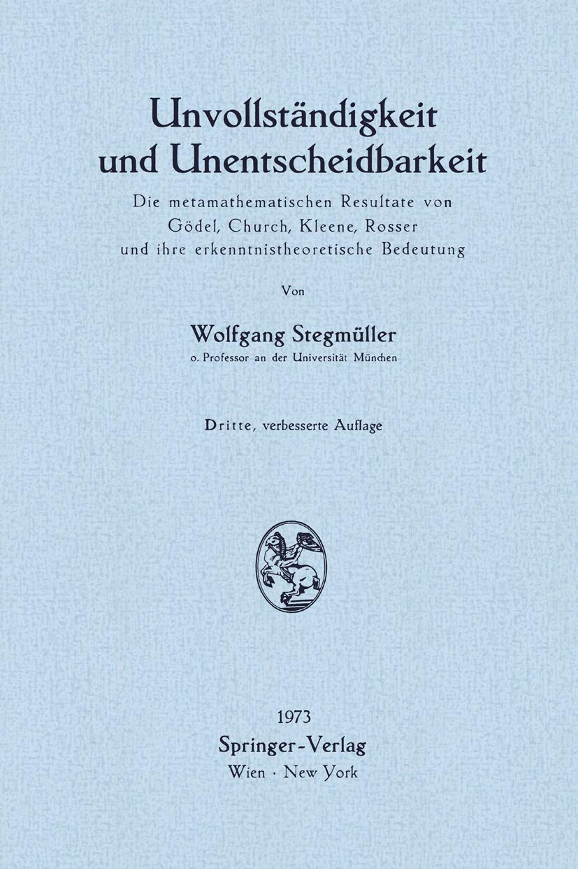 Unvollständigkeit und Unentscheidbarkeit book