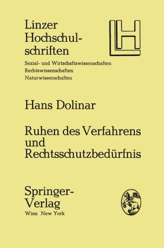 Ruhen des Verfahrens und Rechtsschutzbedürfnis Books
