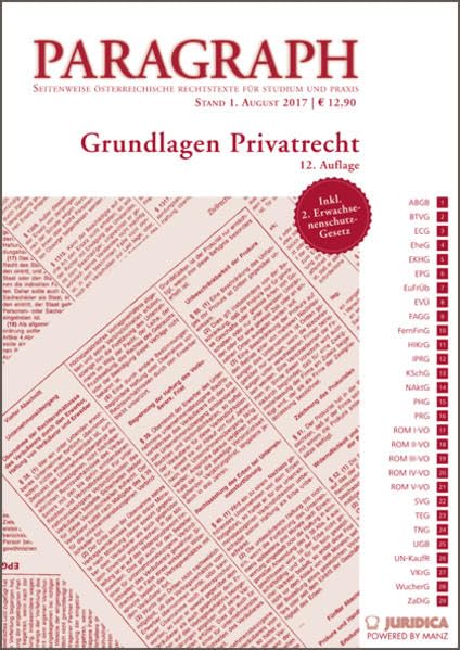 Grundlagen Privatrecht: Paragraph. Seitenweise österreichische Rechtstexte für Studium und Praxis. (Edition Juridica) Law