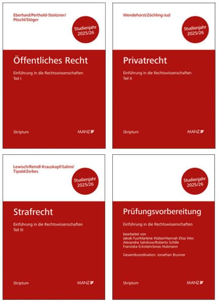 PAKET: Prüfungsvorbereitung + Einführung in die Rechtswissenschaften Tl. I + Tl. II + Tl. III: Studienjahr 2025/26 (Skriptum) Law