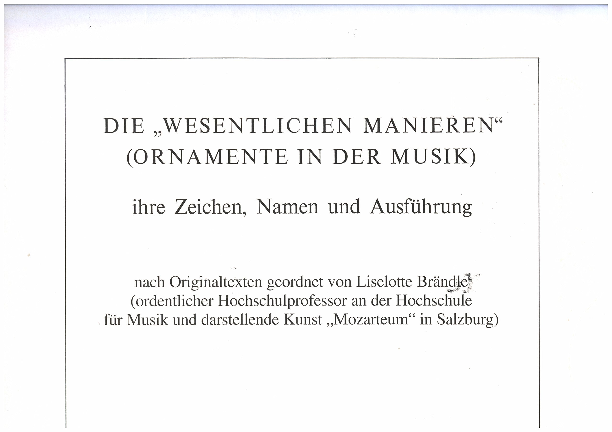 Die wesentlichen Manieren: Ornamente in der Musik Books