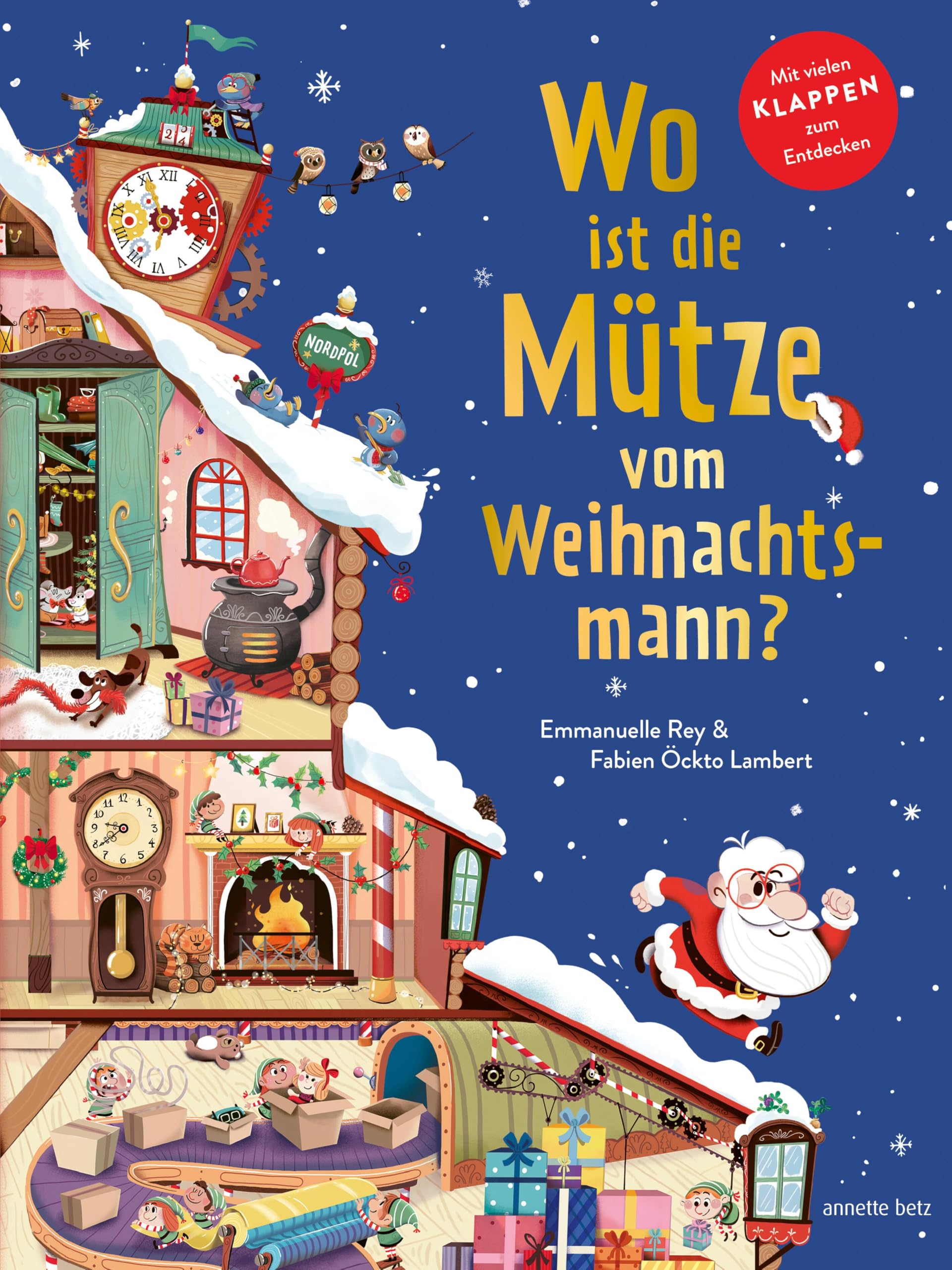 Wo ist die Mütze vom Weihnachtsmann? - Pappbilderbuch mit Klappen ab 3 Jahren. Weihnachtliches Mitmachbuch voller Überraschungen. Non-fiction