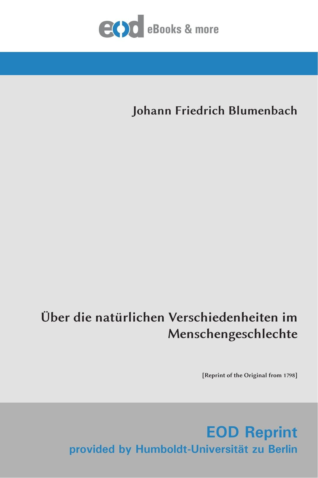 Über die natürlichen Verschiedenheiten im Menschengeschlechte: book