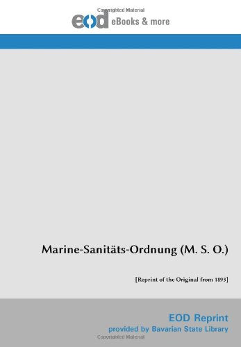 Marine-Sanitäts-Ordnung (M. S. O.): Law