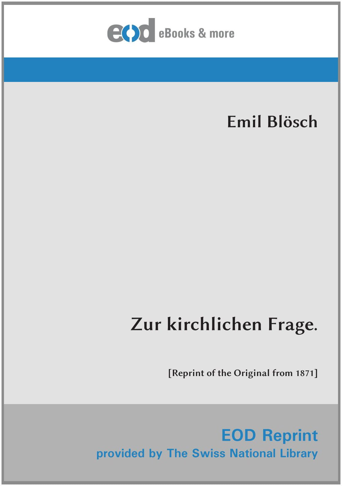 Product Image: Zur kirchlichen Frage.: