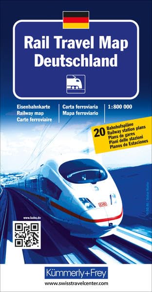 Rail Travel Map Deutschland 1:800 000: Eisenbahnkarte mit 20 Bahnhofsplänen (Kümmerly+Frey Thematische Karten) Leisure, Home & Garden