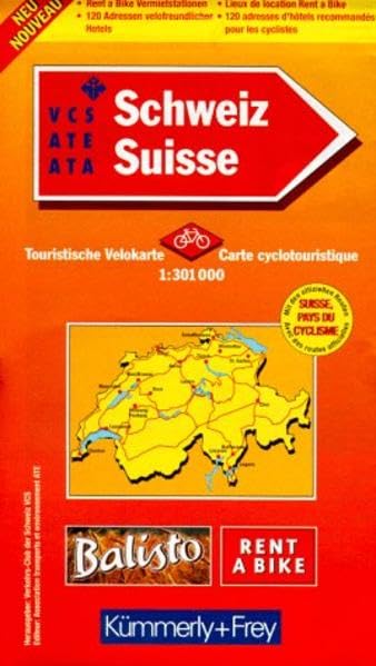 Kümmerly & Frey Karten, Schweiz, Touristische Velokarte: 1:301000. Mit Broschüre auf deutsch Maps & Plans
