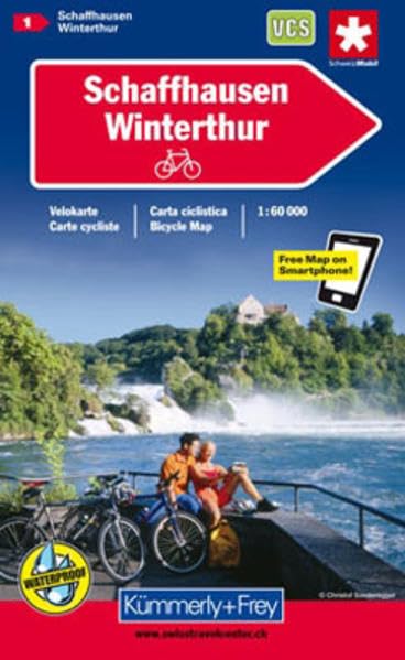 Schaffhausen-Winterthur: Nr. 1, Velokarte. 1:60000, waterproof, Freemap on Smartphone included (Kümmerly+Frey Velokarten, Band 1) Leisure, Home & Garden