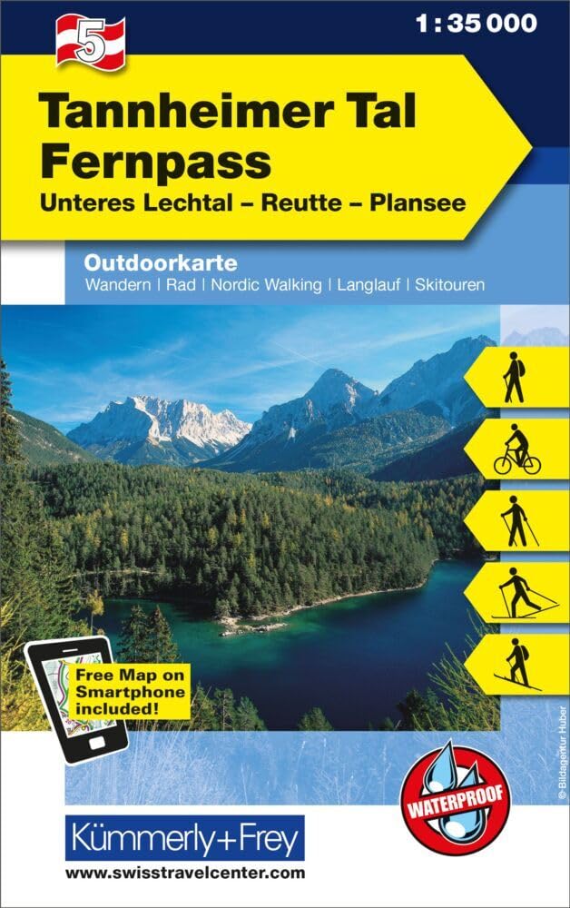 Kümmerly+Frey Outdoorkarte Österreich 5 Tannheimer Tal, Fernpass 1:35.000: Mit Unteres Lechtal, Reutte und Plansee. Touren für Wanderer, Biker und mehr! Free Download Leisure, Home & Garden