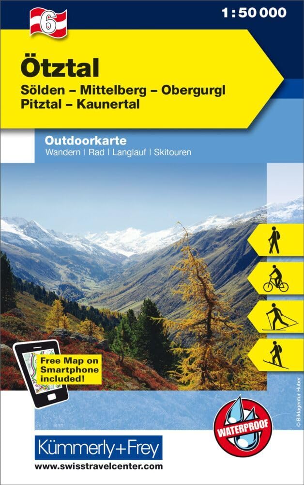 Kümmerly+Frey Outdoorkarte Österreich 6 Ötztal 1:50.000: Mit Sölden, Mittelberg, Obergurgl, Pitztal und Kaunertal. Touren für Wanderer, Biker und mehr! Free Download Leisure, Home & Garden