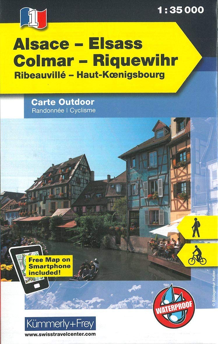Elsass - Colmar - Riquewihr Nr. 01 Outdoorkarte Elsass/Vogesen 1:35 000: Ribeauvillé, Haut-Koenigsbourg, free Download mit HKF Maps App (Kümmerly+Frey Outdoorkarte International, Band 1) Leisure, Home & Garden