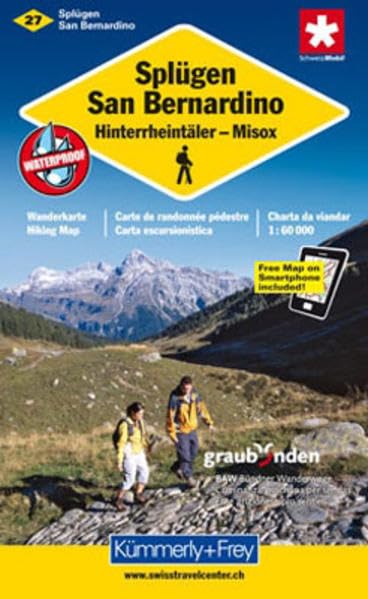 KuF Schweiz Wanderkarte 27 Splügen-San Bernardino 1 : 60 000 Leisure, Home & Garden