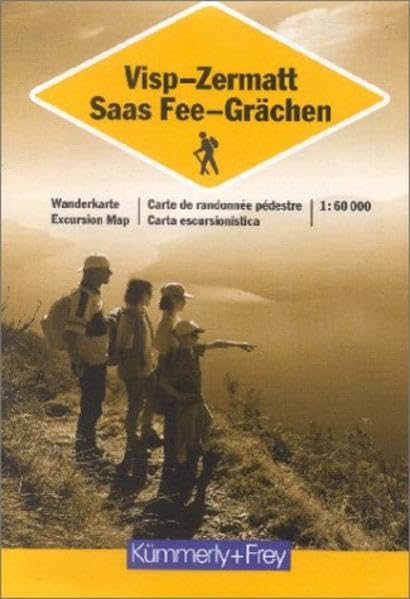 Visp Zermatt Saas Fee Graechen Hiking Map book