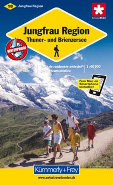 KuF Schweiz Wanderkarte 18 Jungfrau-Region 1 : 60 000 Leisure, Home & Garden