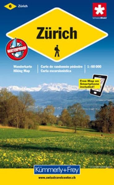 Zürich Wanderkarte Nr. 06: 1:60000, waterproof, Free Map on Smartphone included (Kümmerly+Frey Wanderkarte 1:60.000, Band 6) Leisure, Home & Garden