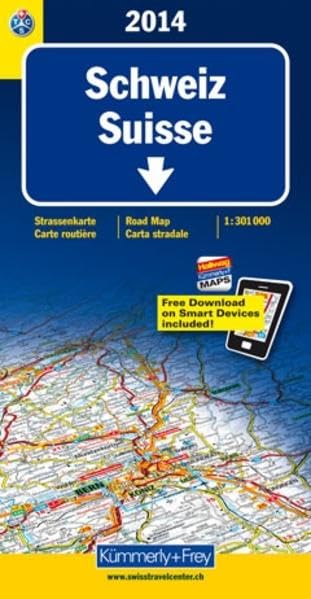 Schweiz TCS 2014: Strassenkarte, 1:301 000 Free Download on Smart Devices included (Kümmerly+Frey Strassenkarten) Leisure, Home & Garden