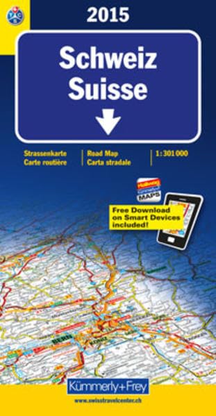 Schweiz TCS 2015: Strassenkarte, 1:301 000, Free Download on Smartphone included (Kümmerly+Frey Strassenkarten) Leisure, Home & Garden