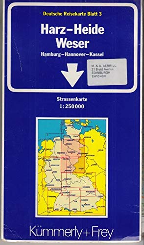 Harz - Heide - Weser: Strassenkarte 1:250000. Hamburg - Hannover - Kassel Blatt 3 (Kümmerly+Frey Strassenkarten, Band 3) Leisure, Home & Garden