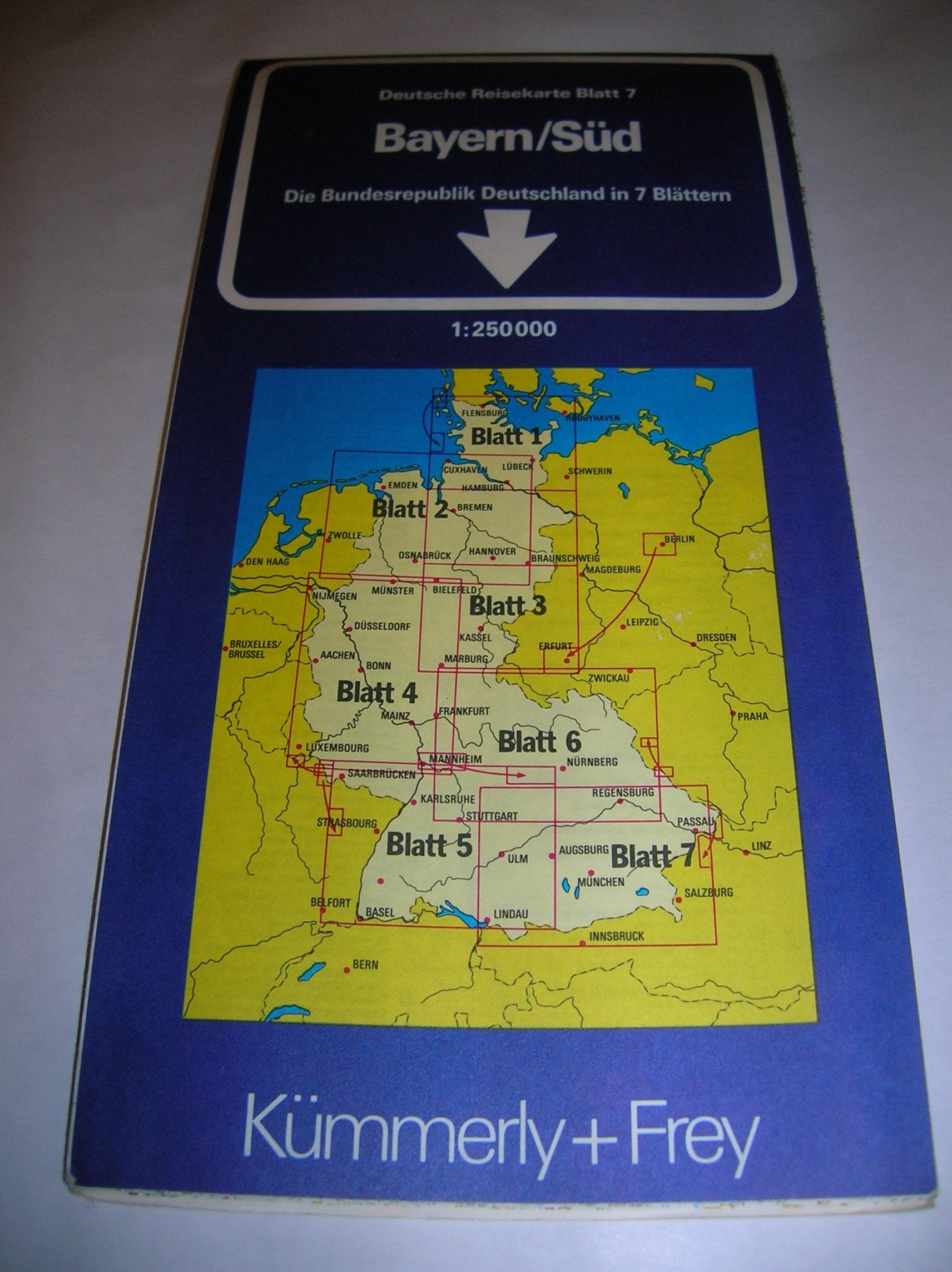 Deutsche Reisekarten, Bl.7, Bayern/Süd: Strassenkarte 1:250000 Lindau - München - Regensburg - Innsbruck - Salzburg Blatt 7 (Kümmerly+Frey Strassenkarten, Band 7) Learning & Reference