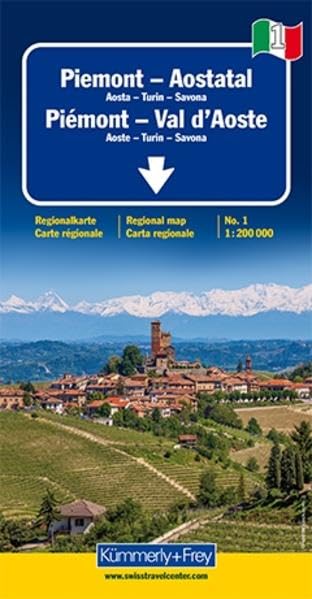 Piemont - Aostatal: Aosta-Turin-Savona. Reisekarte Nr. 1. Massstab 1:200000 (Kümmerly+Frey Regional-Strassenkarte, Band 1) Leisure, Home & Garden