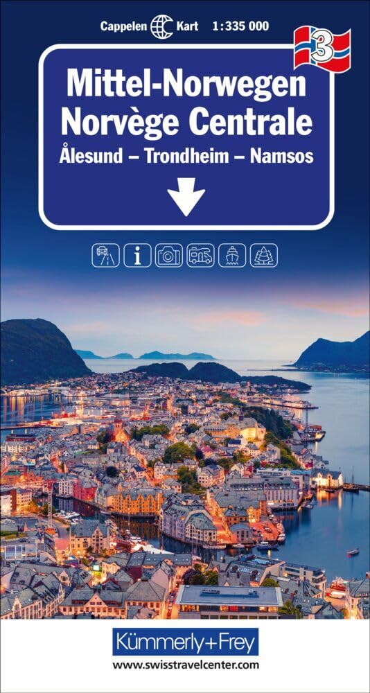 Kümmerly+Frey Regional-Strassenkarte 3 Mittel-Norwegen 1:335.000: Mit Alesund, Trondheim, Namsos. Inkl. Ortsverzeichnis und Reiseinformationen Leisure, Home & Garden