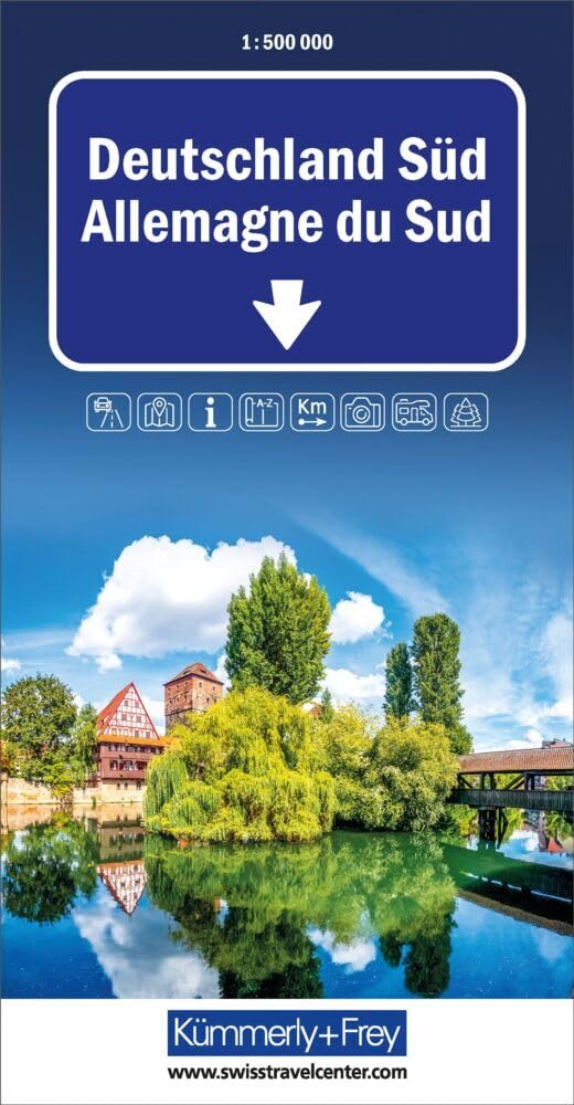 Kümmerly+Frey Strassenkarte Deutschland Süd 1:500.000: Inkl. Transitpläne, Ortsverzeichnis und Reiseinformationen Leisure, Home & Garden