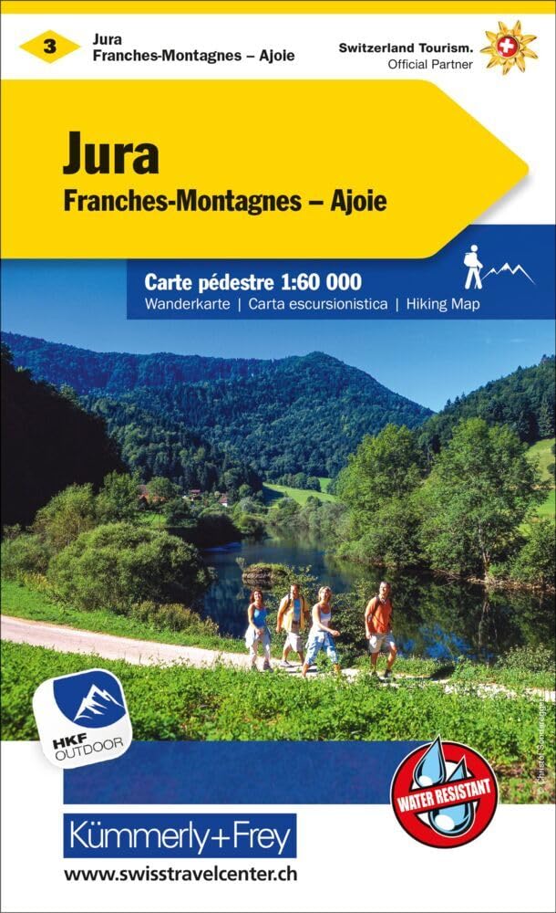 Kümmerly+Frey Wanderkarte 3 Jura 1:60.000: Mit Franches-Montagnes und Ajoie. Wetterfest, matt laminiert und mit free Download Leisure, Home & Garden