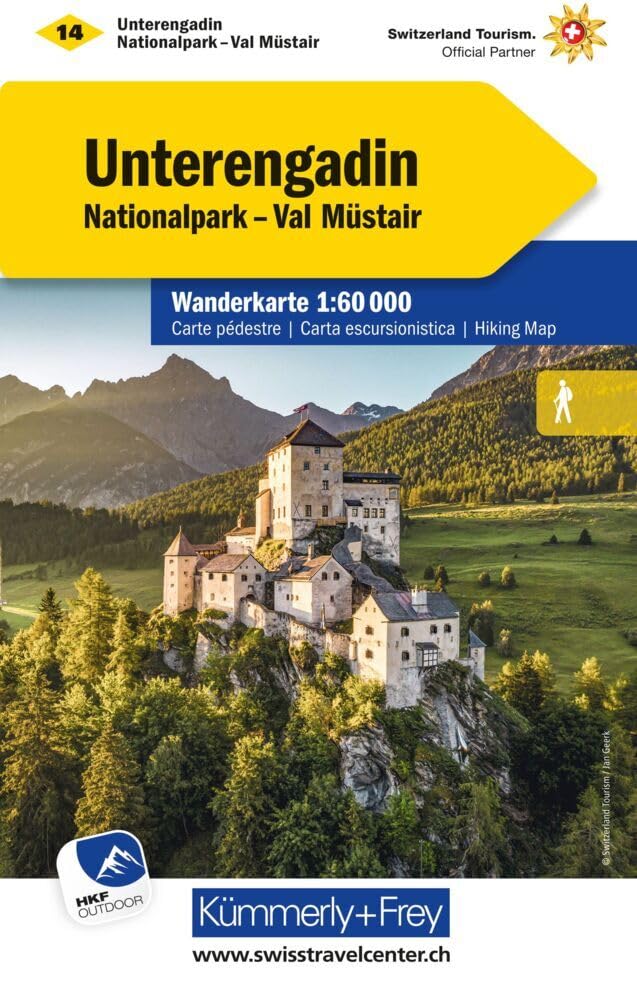 Kümmerly+Frey Wanderkarte 14 Unterengadin 1:60.000: Mit Val Müstair und dem Nationalpark. Wetterfest, matt laminiert und mit free Download Leisure, Home & Garden