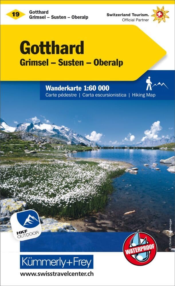 Kümmerly+Frey Wanderkarte 19 Gotthard 1:60.000: Mit Grimsel, Susten und Oberalp. Wetterfest, matt laminiert und mit free Download Leisure, Home & Garden