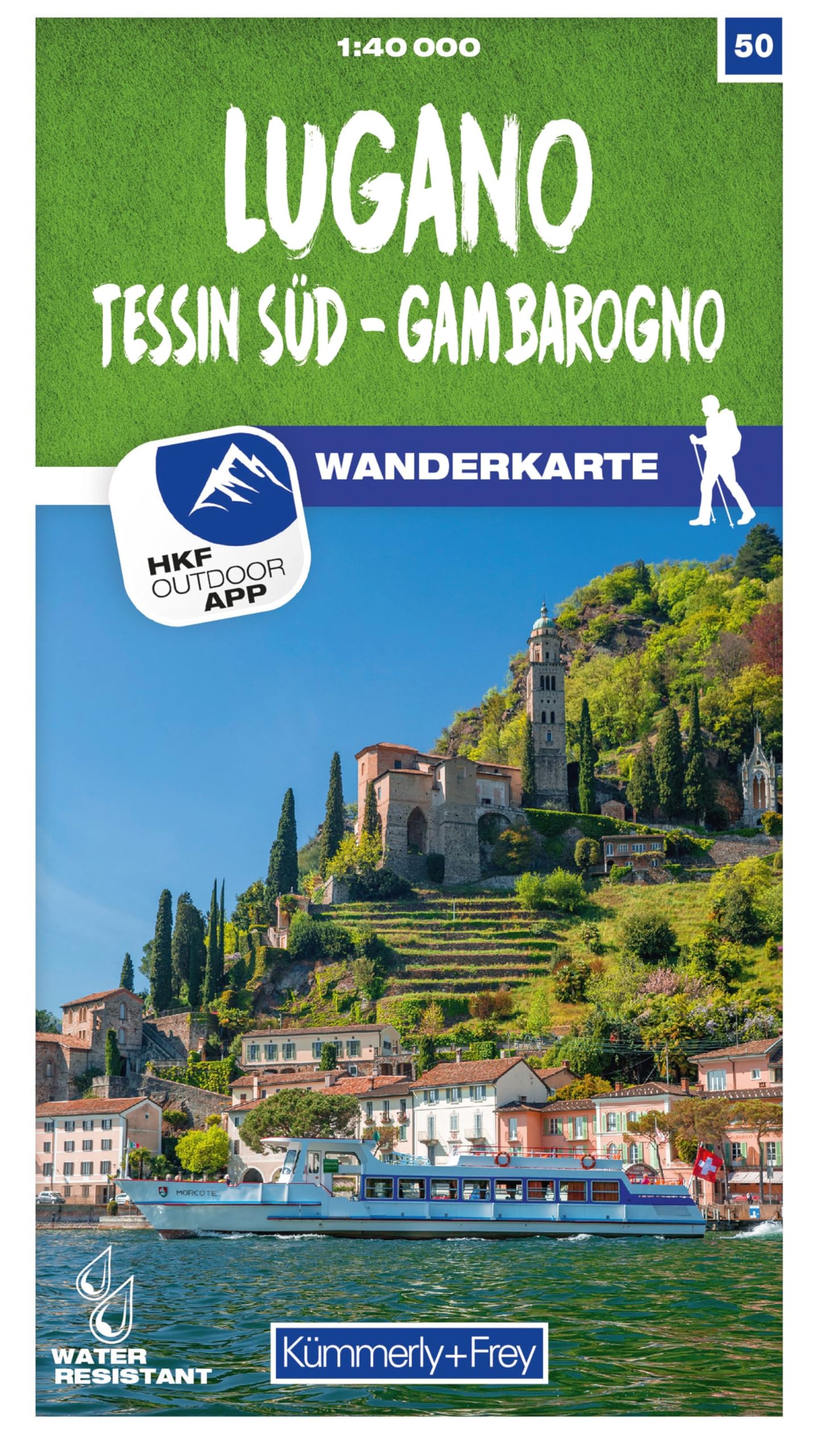 Lugano - Sottoceneri - Gambarogno 50 Wanderkarte 1:40 000 matt laminiert Leisure, Home & Garden