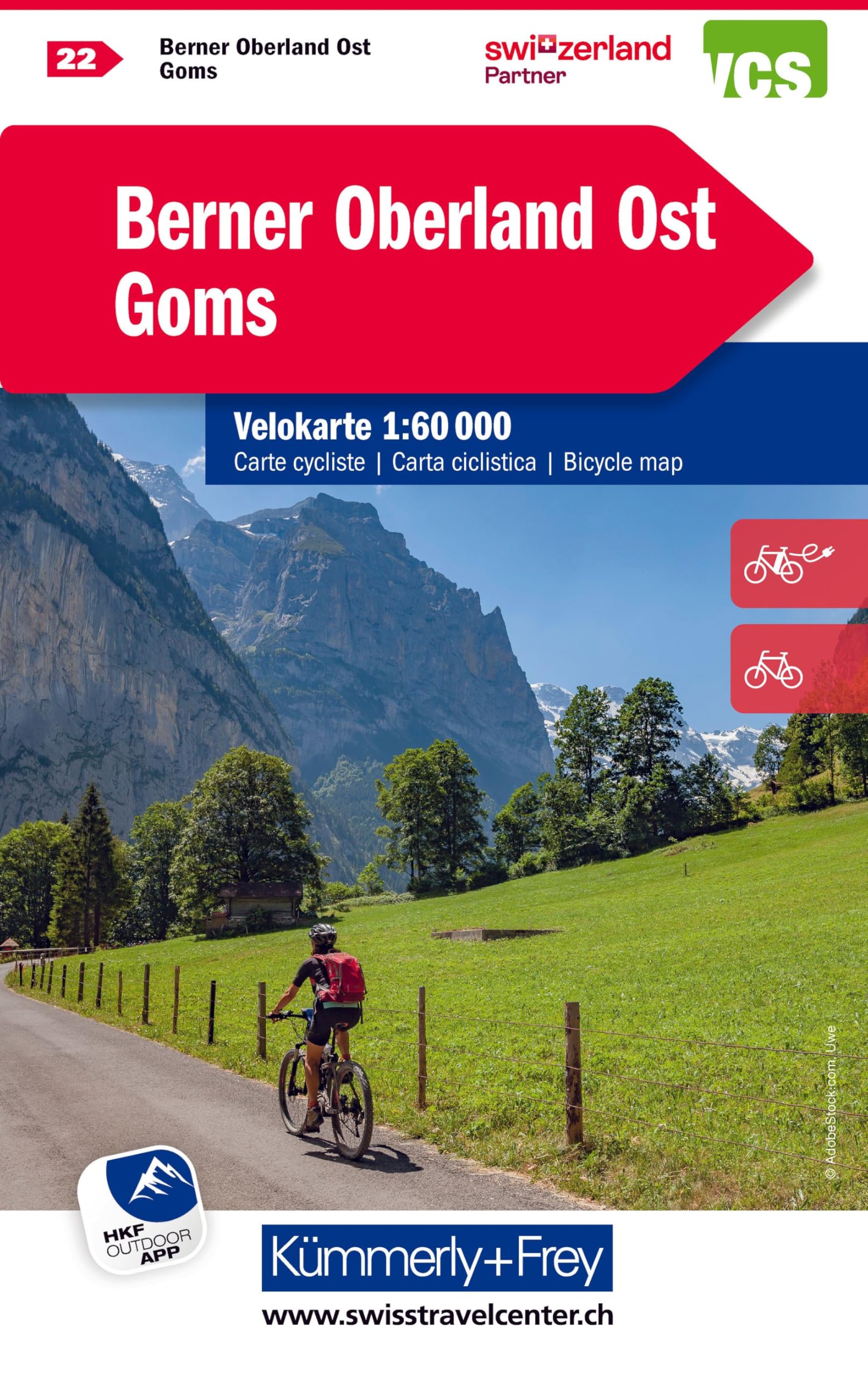 Kümmerly+Frey Velokarte 22 Berner Oberland Ost, Goms 1:60.000: Wetterfest, matt laminiert und mit free Download Leisure, Home & Garden