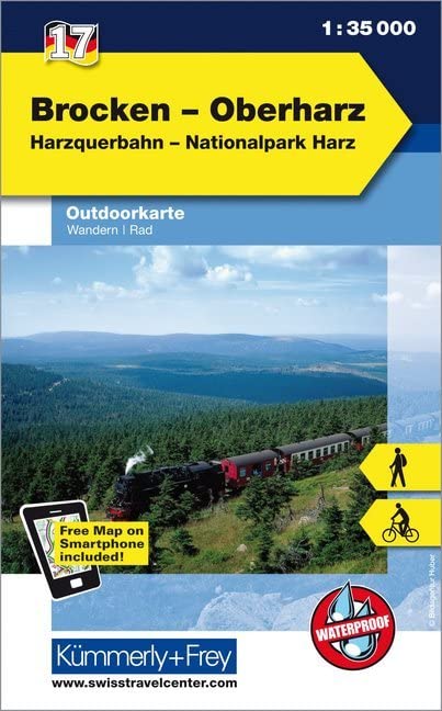Brocken - Oberharz Nr. 17 Outdoorkarte Deutschland 1:35 000: Harzquerbahn, Nationalpark Harz, free Download mit HKF Maps App (Kümmerly+Frey Outdoorkarten Deutschland, Band 17) Leisure, Home & Garden