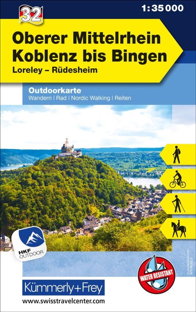 Kümmerly+Frey Outdoorkarte Deutschland 32 Oberer Mittelrhein, Koblenz bis Bingen 1:35.000: Mit Loreley und Rüdesheim. Touren für Wanderer, Biker und mehr! Free Download Leisure, Home & Garden