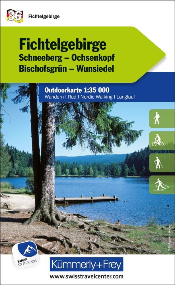 Fichtelgebirge Schneeberg, Ochsenkopf, Bischofsgrün, Wunsiedel Nr. 36 Outdoorkarte Deutschland 1:35 000 Leisure, Home & Garden