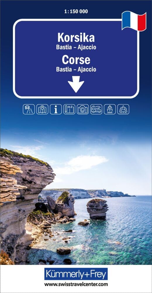 Kümmerly+Frey Regional-Strassenkarte Korsika 1:150.000: Mit Bastia und Ajaccio. Inkl. Stadtplan, Ortsverzeichnis und Reiseinformationen Leisure, Home & Garden