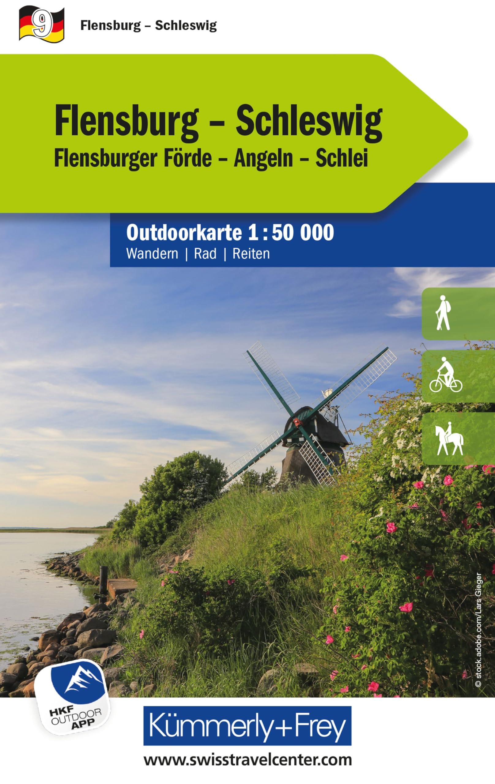 Kümmerly+Frey Outdoorkarte Deutschland 9 Flensburg, Schleswig 1:50.000 Leisure, Home & Garden