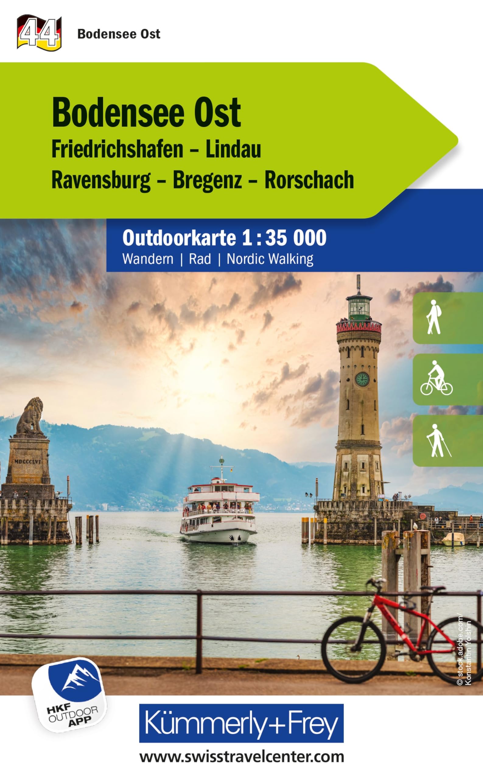 Kümmerly+Frey Outdoorkarte Deutschland 44 Bodensee Ost 1:35.000 Leisure, Home & Garden