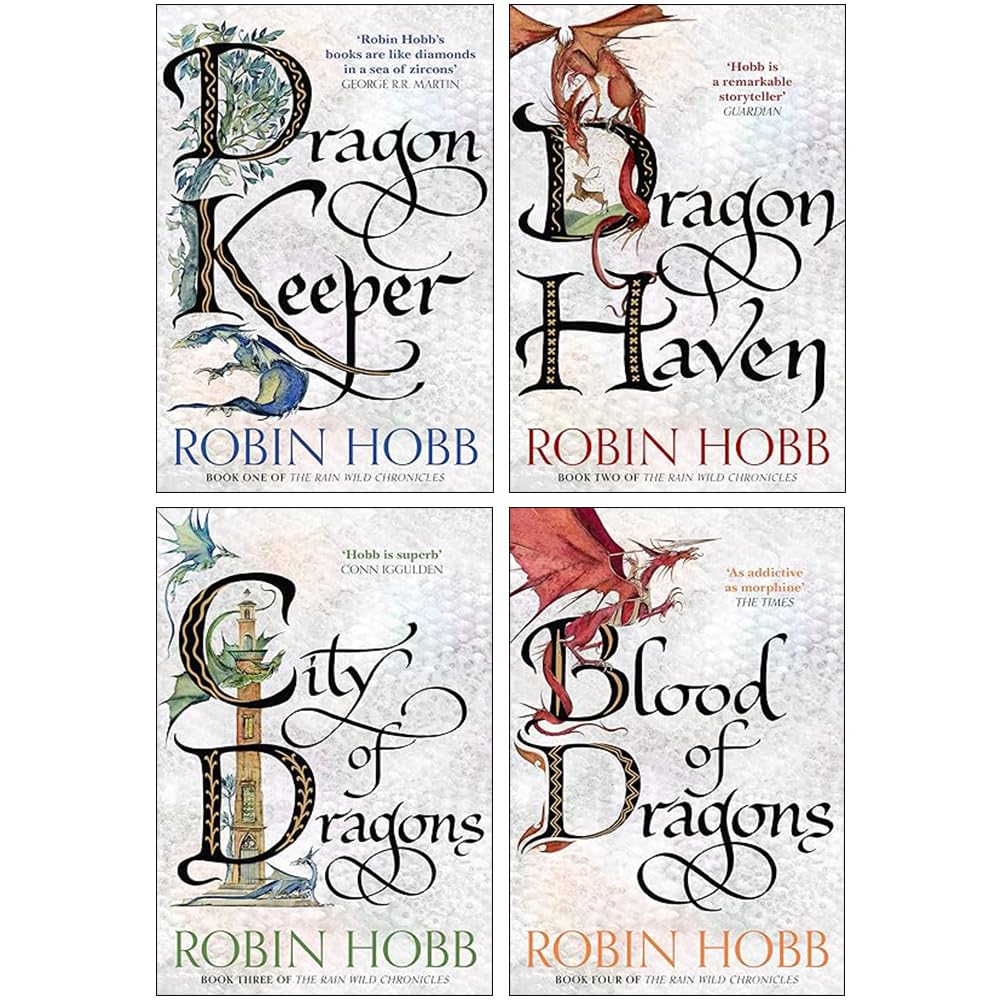 The Rain Wild Chronicles 4 Books Collection Set By Robin Hobb (Dragon Keeper, Dragon Haven, City of Dragons & Blood of Dragons) Urban Fantasy