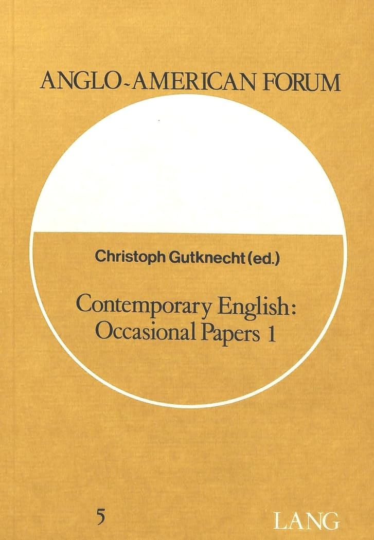 Contemporary English: Occasional Papers 1 (Anglo-American Forum) Social Sciences