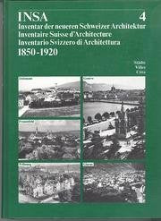 Inventar der neueren Schweizer Architektur 1850-1920 INSA: Delémont, Frauenfeld, Fribourg, Genève, Glarus Architecture