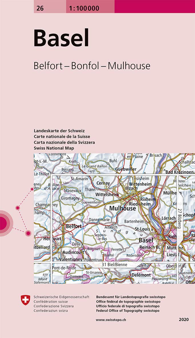 26 Basel: Belfort - Bonfol - Mulhouse (Landeskarte 1:100 000, Band 26) Leisure, Home & Garden