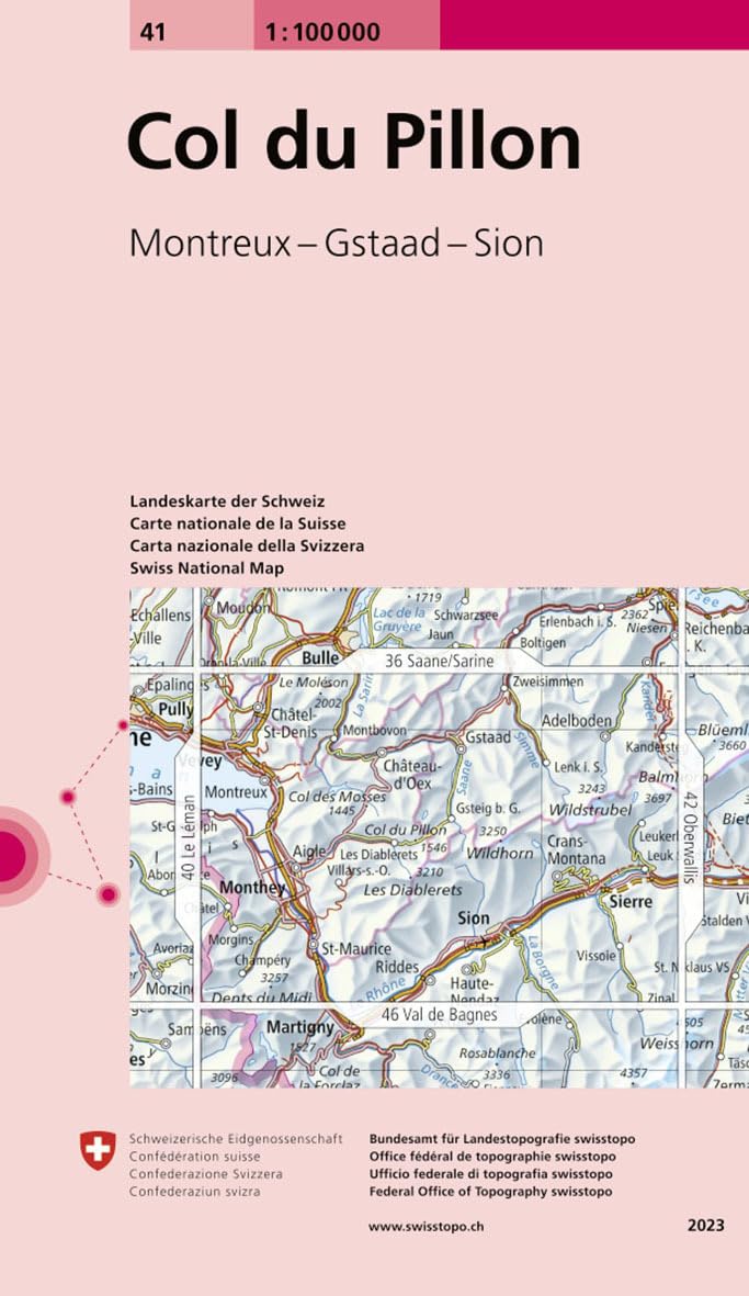 41 Col du Pillon: Montreux - Gstaad - Sion (Landeskarte 1:100 000, Band 41) Leisure, Home & Garden