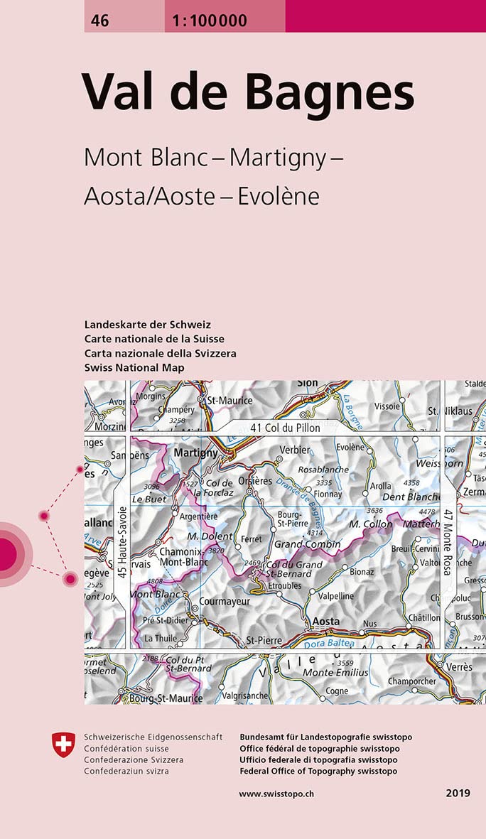 46 Val de Bagnes: Mont Blanc - Martigny - Aosta/Aoste - Evolène (Landeskarte 1:100 000, Band 46) Leisure, Home & Garden