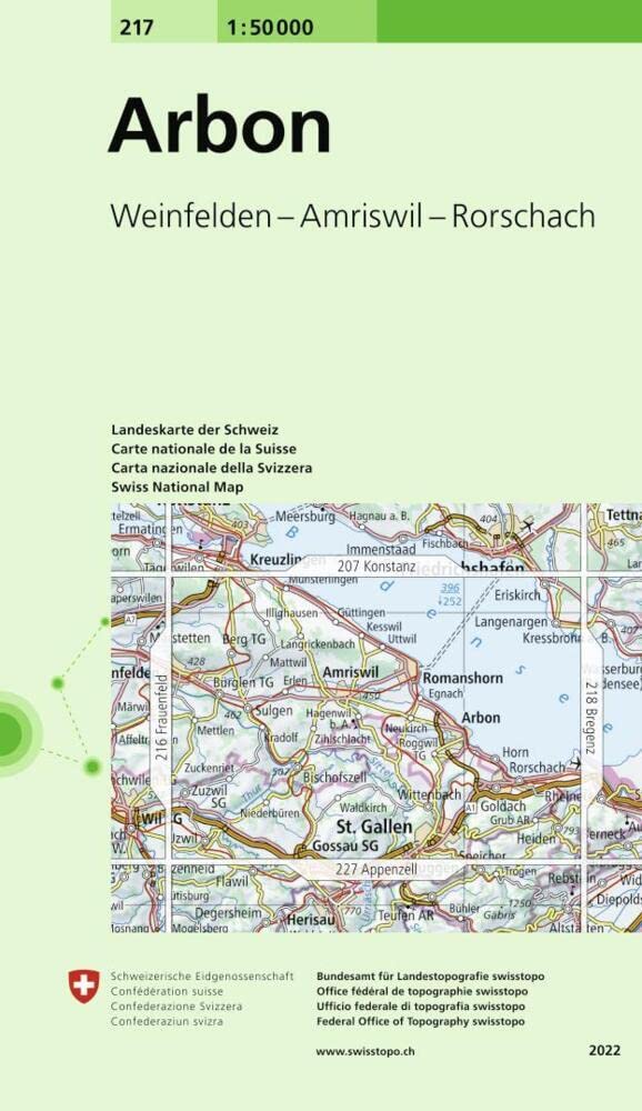 217 Arbon: Weinfelden - Amriswil - Rorschach (Landeskarte 1:50 000, Band 217) Leisure, Home & Garden