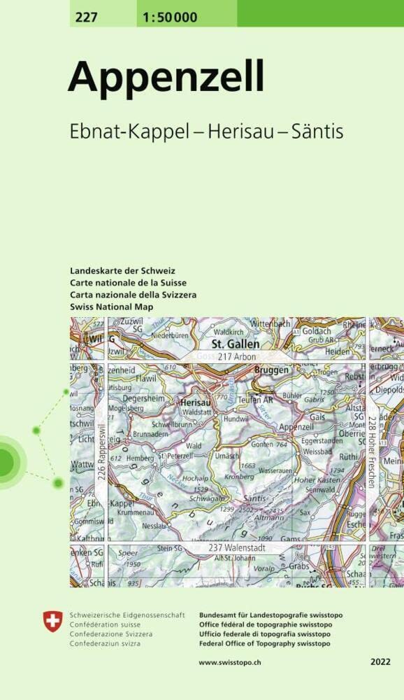 227 Appenzell: Ebnat-Kappel - Herisau - Säntis (Landeskarte 1:50 000, Band 227) Leisure, Home & Garden